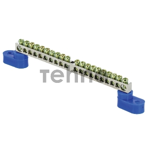 Шина нулевая N 6х9 20 отвер. никель 2 син. угловых изолятора PROxima EKF sn1-63-20-2