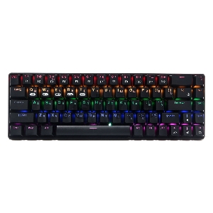 Клавиатура беспр. механ. Gembird KBW-G500L, BT 5.0/2,4 ГГц/USB, мет, переключатели Outemu Blue, 68 клавиш, RAINBOW