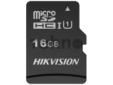 Флеш карта microSDHC 16GB Hikvision HS-TF-C1(STD)/16G/Adapter <HS-TF-C1(STD)/16G/Adapter>  (с SD адаптером) R/W Speed 90/12MB/s