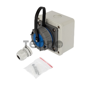 Розетка настенная влагозащищенная с крышкой 16 А, 2Р+РЕ, IP68 REXANT