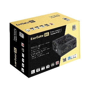 Блок питания 450W ExeGate 80 PLUS® 450PPH-LT (ATX, APFC, КПД 82% (80 PLUS), 12cm fan, 24pin, (4+4)pin, PCIe, 5xSATA, 3xIDE, RTL, black)