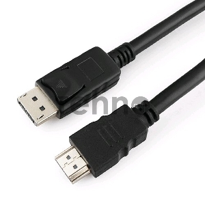 Кабель Cablexpert DisplayPort->HDMI, 7.5м, 20M/19M, черный, экран, пакет