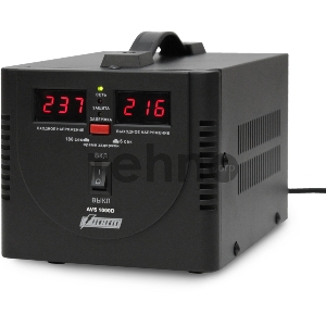 Стабилизатор напряжения Powerman  AVS 1000D Black (220В±8% 1000ВА,8А,КПД 98%, циф. индикация вх./вых.)