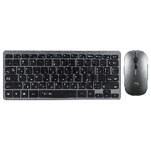 Офисный набор клавиатура + мышь Qumo Paragon Silver + White K15/M21, беспроводной 2.4G, клавиатура + мышь, 400 mA