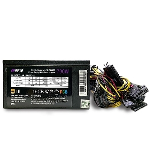 Блок питания HIPER HPB-700RGB (ATX 2.31, 700W, ActivePFC, RGB 140mm fan, Black) BOX