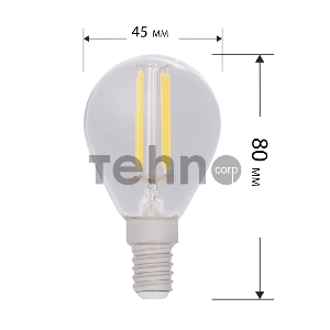 Лампа филаментная REXANT Шарик GL45 9.5 Вт 950 Лм 2400K E14 золотистая колба