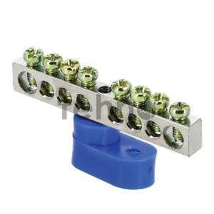 Шина нулевая N 6х9 8 отвер. никель син. угловой изолятор PROxima EKF sn1-63-08-1