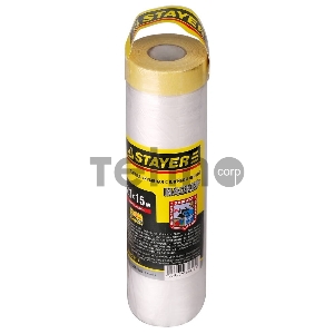 Пленка STAYER PROFI защитная с клейкой лентой МАСКЕР, HDPE, 10 мкм, 2,1 х 15 м 12255-210-15 Пленка STAYER PROFI защитная с клейкой лентой МАСКЕР, HDPE, 10 мкм, 2,1 х 15 м 12255-210-15