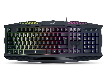 Клавиатура игровая проводная Genius Scorpion K220, USB, 7 цветов подсветки, 12 функциональных клавиш, до 2 млн. нажатий, защита от брызг. Кабель 1.5 м. Цвет