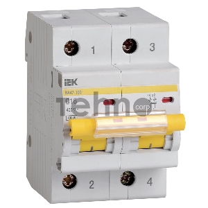 Автоматический выключатель ВА 47-100 2Р 16А 10 кА х-ка С IEK