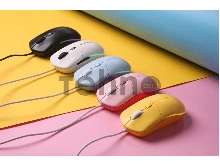 Мышь проводная Dareu LM121 Pink (розовый), DPI 800/1600/2400/6400, подсветка RGB, размер 116x35x60мм, 1,8м
