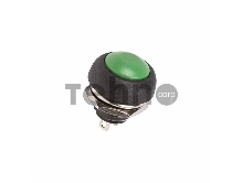 Выключатель-кнопка  250V 1А (2с) OFF-(ON)  Б/Фикс  зеленая  Micro  REXANT
