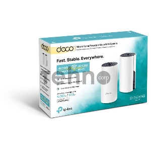 Бесшовный Mesh роутер TP-Link DECO P9 (2-PACK) AC1200 10/100/1000BASE-TX белый (упак.:2шт)