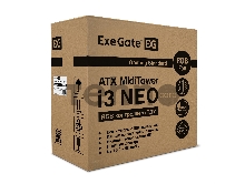 Корпус Miditower ExeGate i3 NEO-PPH700 (ATX, БП 700PPH 80+Bronze 12см, 2*USB+1*USB3.0, HD аудио, черный, 3 вент. 12см с RGB подсветкой, контроллер + ПДУ, ARGB MB кабель, пылевые фильтры, боковая панель - закаленное стекло)