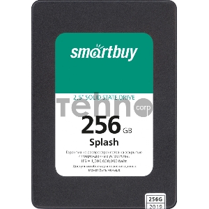 накопитель SSD 2.5 Smartbuy 256Gb Splash <SBSSD-256GT-MX902-25S3> (SATA3, up to 560/500Mbs, 3D TLC, MAS0902, 7mm)