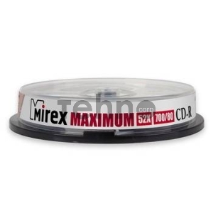 Диск CD-R Mirex 700 Mb, 52х, Maximum, Cake Box (25), (25/300)