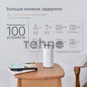 Бесшовный Mesh роутер TP-Link DECO P9 (2-PACK) AC1200 10/100/1000BASE-TX белый (упак.:2шт)
