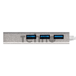 USB-Хаб (концентратор) ExeGate DUB-4 (кабель-адаптер USB3.0 --> 4xUSB3.0, Plug&Play, серебристый)