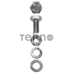 Болт (DIN933) в комплекте с гайкой (DIN934), шайбой (DIN125), шайбой пруж. (DIN127), M6x45мм, 7шт, ЗУБР