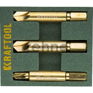 Набор экстракторов KRAFTOOL для выкручивания крепежа с износом граней шлица до 95%.PH1/PZ1,PH2/PZ2,PH3/PZ3,3 предмета [26770-H3]