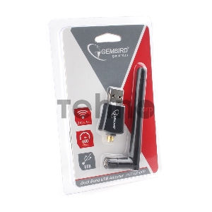 Сетевой двухдиапазонный Wi-Fi USB-адаптер Gembird 600 Мбит, USB, 802.11b/g/n/ac/а