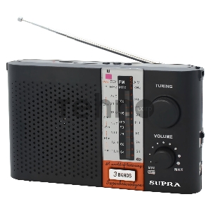 Радиоприемник портативный Supra ST-17U черный USB SD