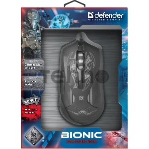 Мышь Defender Bionic GM-250L [52250] {Проводная игровая мышь, оптика,6кнопок,800-3200dpi}