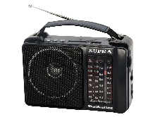 Радиоприемник портативный Supra ST-18U черный USB SD