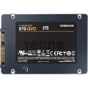 Твердотельный накопитель SSD 2.5 8TB Samsung 870 QVO Client SSD MZ-77Q8T0BW SATA 6Gb/s, 560/530, IOPS 98/88K, MTBF 1.5M, QLC, 4096MB, 2880TBW, 0.33DWPD, RTL (396014)