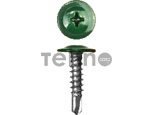 Саморезы ПШМ-С со сверлом для листового металла, 25 х 4.2 мм, 400 шт, RAL-6005 зеленый насыщенный, ЗУБР