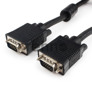 Кабель Gembird/Cablexpert CC-PPVGA-20M-B, Кабель VGA Premium , 15M/15M, 20м, черный, тройной экран,феррит.кольца