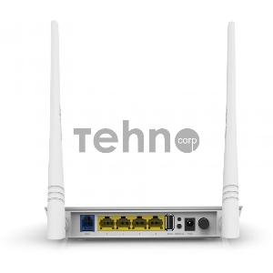 Сетевое оборудование TENDA D301 xDSL маршрутизатор ADSL2+ 802.11n, до300Мбит/с, 2TX2R, 4х100Мбит/с, USB порт с функцией принтсервера, несъемные антенны