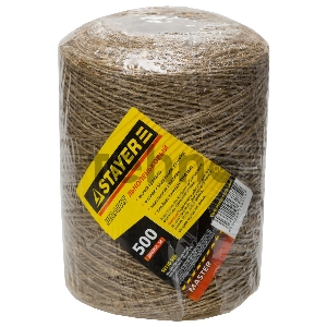 Шпагат STAYER хозяйственно-бытовой, льнопеньковый, d=1,4 мм, 500 м, 13,5 кгс, 1,25 ктекс