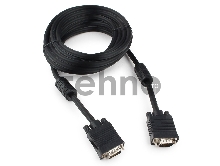 Кабель Gembird/Cablexpert CC-PPVGA-5M-B, Кабель VGA Premium , 15M/15M, 5.0м,черный,тройной экран, феррит.кольца 
