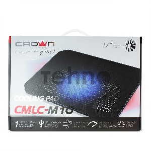 Аксессуар к ноутбуку CROWN  Подставка для ноутбука CMLC-M10 black (Для ноутбуков диагональю до 17”, подсветка, 1*кулер D140*15mm)