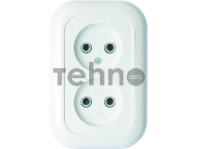 Розетка 2-м СП Валентина 10А IP20 РС10-393 бел. Кунцево 5449