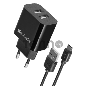 Сетевой адаптер Defender UPC-21 2xUSB,5V/2.1А кабель microUSB