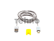 Кабель Cablexpert магнитный USB 2.0 CC-USB2-AMLMM-1M, AM/ iPhone lightning, магнитный кабель, 1м, алюминиевые разъемы, коробка