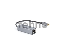 Кабель-переходник USB 3.1 Type-C -->RJ-45 1000Mbps Ethernet, Aluminum Shell, 0.15м VCOM <DU320M>