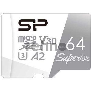 Флеш карта microSD 64GB Silicon Power Superior Pro A2 microSDXC Class 10 UHS-I U3 Colorful 100/80 Mb/s (SD адаптер)