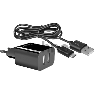 Сетевой адаптер Defender UPC-21 2xUSB,5V/2.1А кабель microUSB