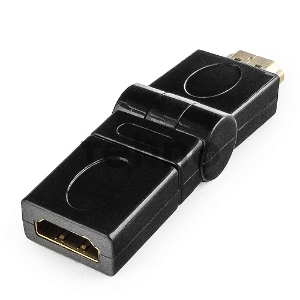 Переходник Gembird Переходник HDMI-HDMI  19F/19M, вращающийся на 180 град, золотые разъемы, пакет A-HDMI-FFL2