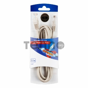 Rexant Пaтч-корд U/UTP, категория 5e, RJ45-RJ45, неэкранированный, PVC серый, 1,5м