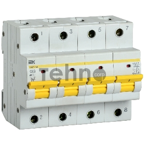 Автоматический выключатель IEK ВА47-150 4Р 63А 15кА характеристика C