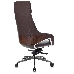 Кресло руководителя Бюрократ _DAO-2 коричневый кожа с подголов. крестовина алюминий, фото 4