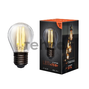 Лампа филаментная REXANT Шарик GL45 9.5 Вт 950 Лм 2700K E27 прозрачная колба