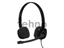 Гарнитура Logitech H151 (черная, 1 x 3.5мм, элементы управления на кабеле, кабель 1.8м) (арт. 981-000590, M/N: A-00029)