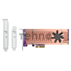 Плата расширения QNAP QM2-2P-244A Dual M.2 22110/2280 SATA SSD expansion card (PCIe Gen2 x2), Low-profile bracket pre-loaded, Low-profile flat and Full-height are bundled (shorter version to support TVS-x82/TS-x77 PCIe slot 2 & slot 3)