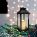 Декоративный фонарь со свечой 14x14x29 см, черный корпус, теплый белый цвет свечения NEON-NIGHT, фото 1