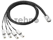 Кабель HPE HPE Mini SAS High Density to Dual 2-lane Mini SAS High Density External Fanout 1 Meter Cable